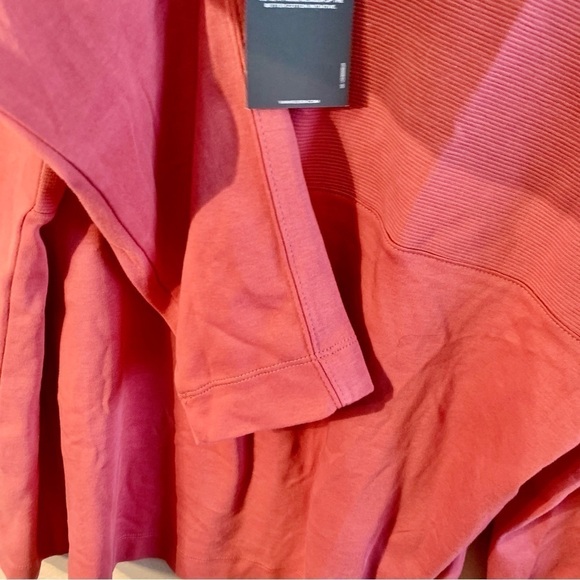 NWT Van Heusen Pullover Top Men’s Large Salmon 100% Cotton 1/4 Zip Ribbed Panel - Picture 9 of 12